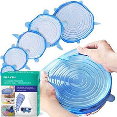 Universal Food Silicone Cover. Reusable 6Pcs