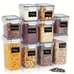Wholesale Airtight Plastic Rectangle 7 Pieces Pack Canister Cereal Kitchen Organizer Pantry Food Storage Containers Set Lids